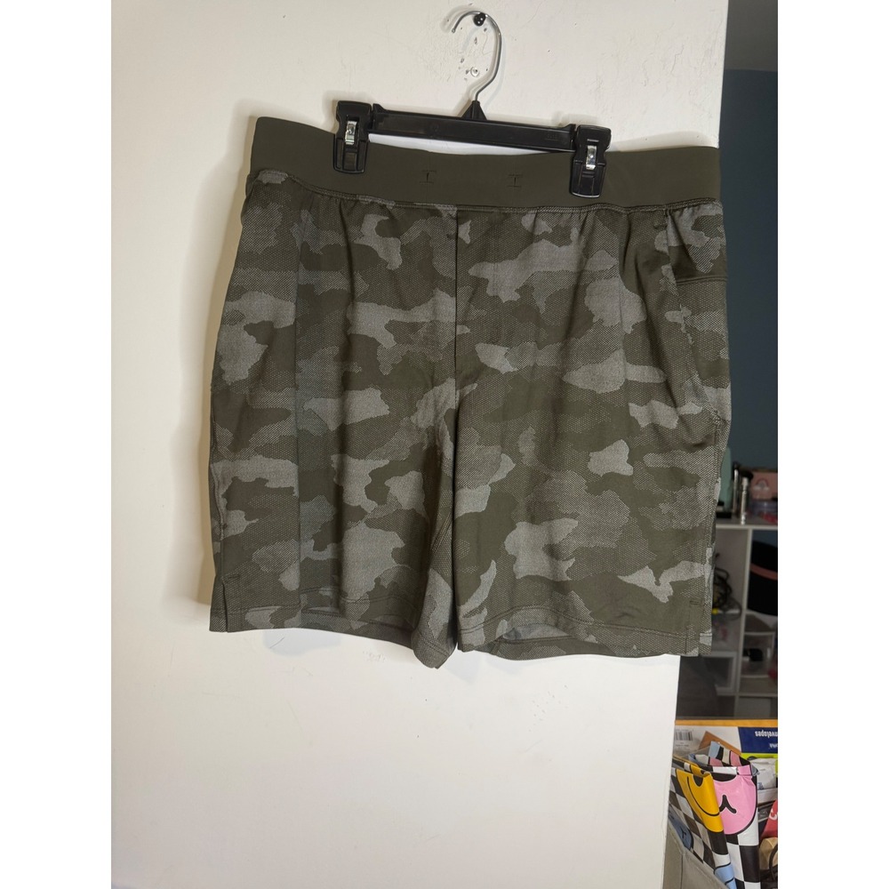 Lululemon Mens THE Short 9 Camo Green Jacquard Mesh Training Shorts XL
